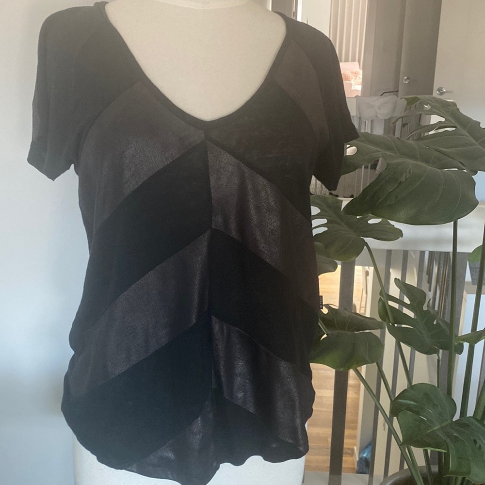 Black V-Neck T Shirt